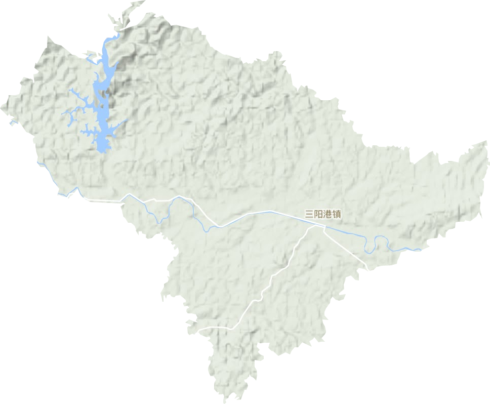 三阳港镇地形地图