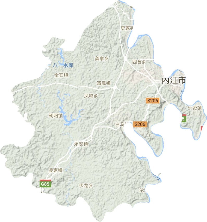 市中区地形地图