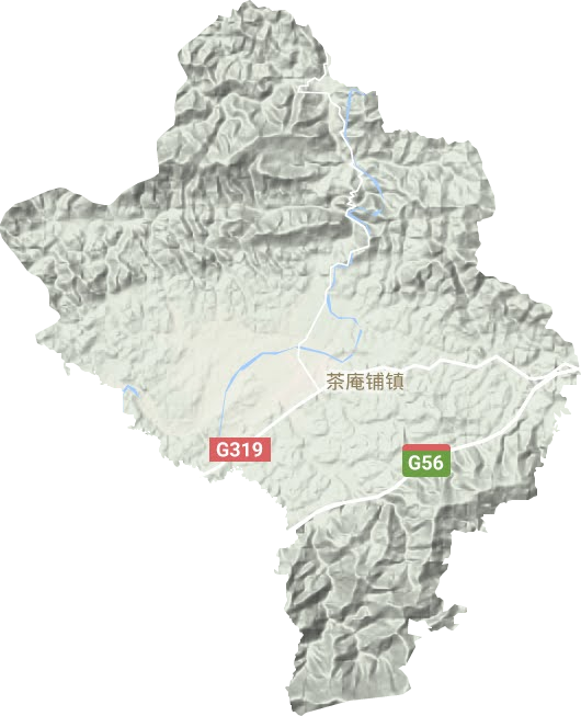 茶庵铺镇地形地图