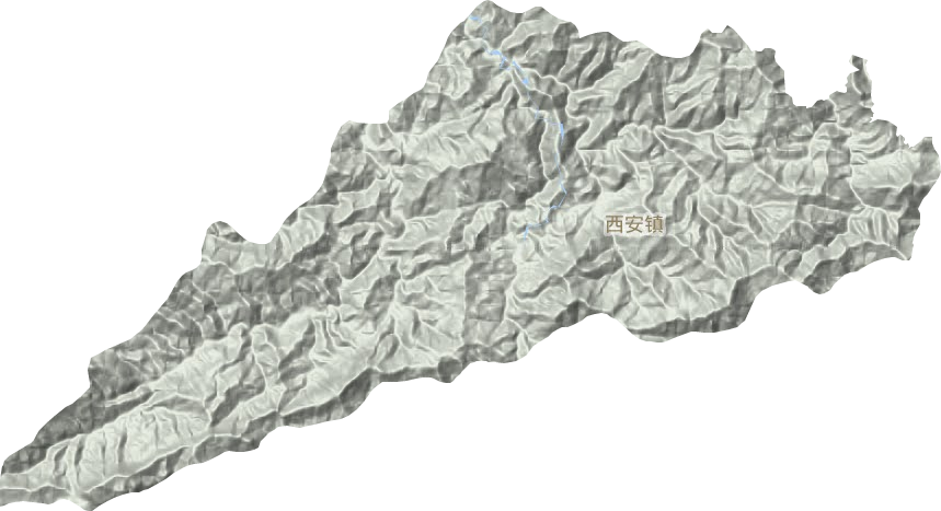 西安镇地形地图