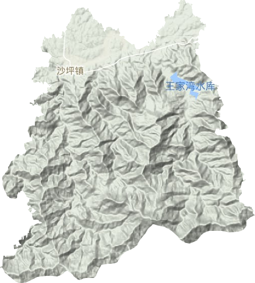 沙坪镇地形地图
