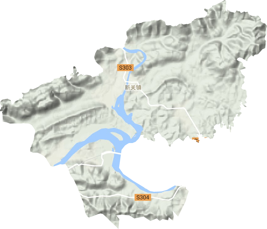 新关镇地形地图