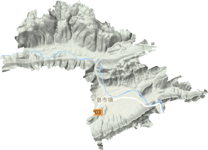 皂市镇地形地图