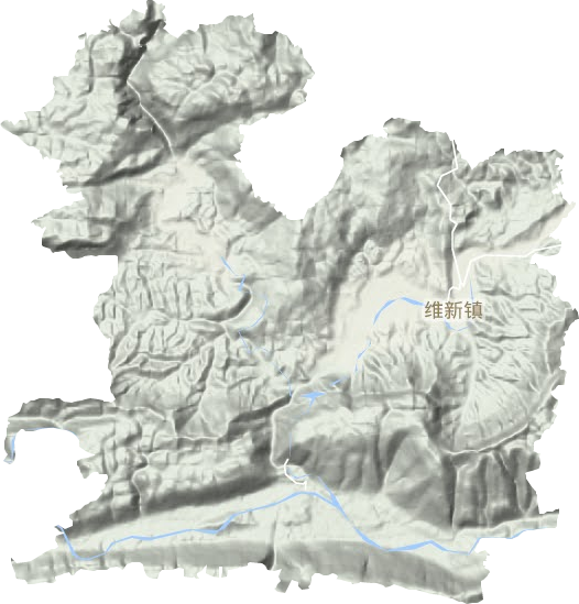 维新镇地形地图