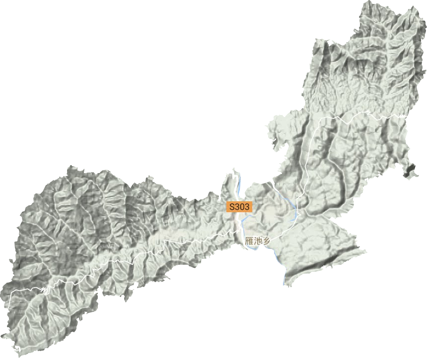 雁池乡地形地图