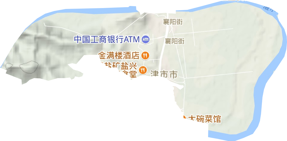 襄阳街街道地形地图