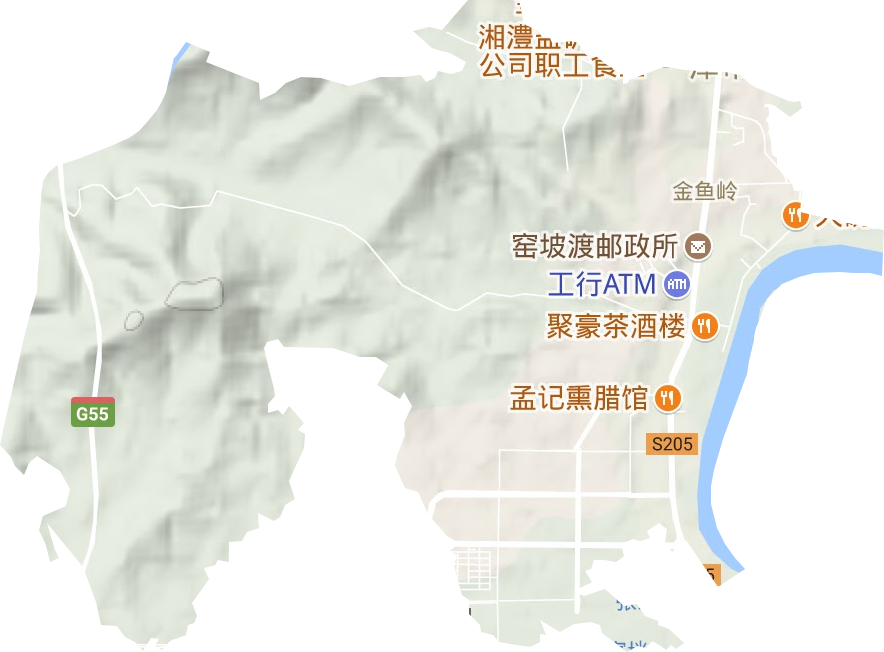 金鱼岭街道地形地图