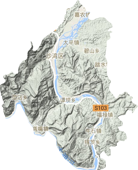 沙湾区地形地图