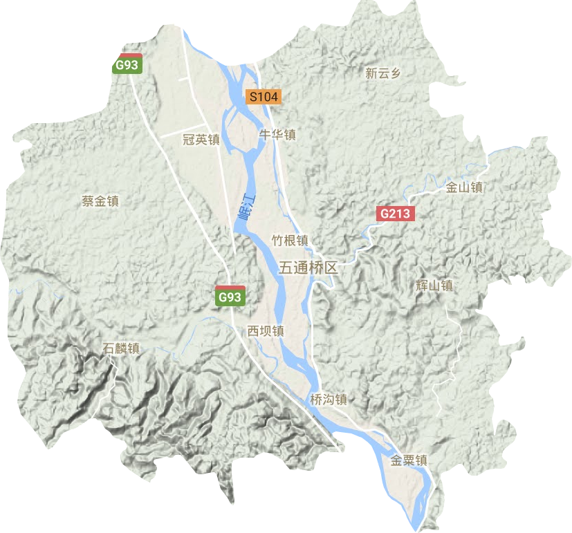 五通桥区地形地图
