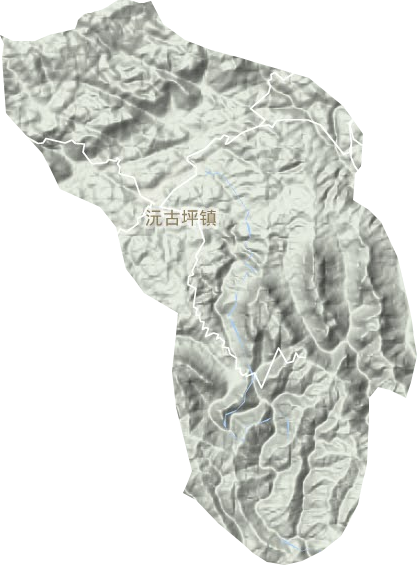 沅古坪镇地形地图