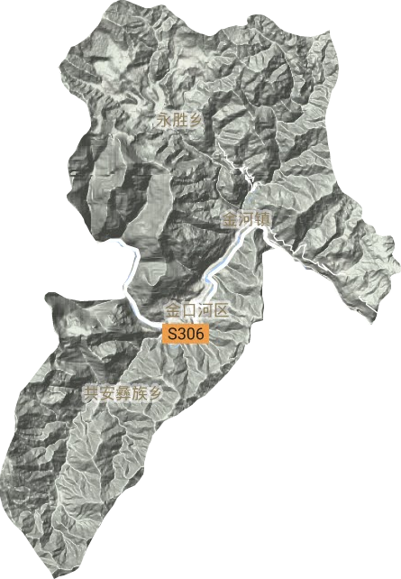 金口河区地形地图