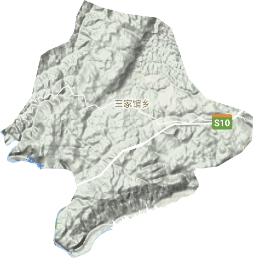 三家馆乡地形地图