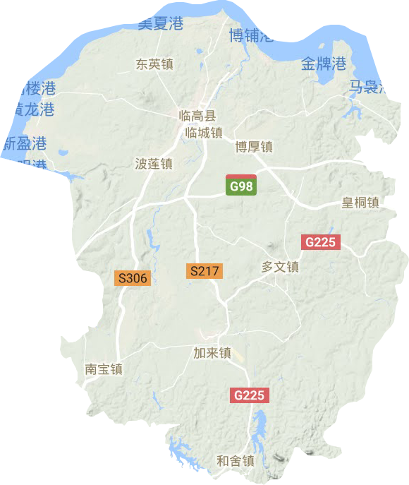 临高县地形地图