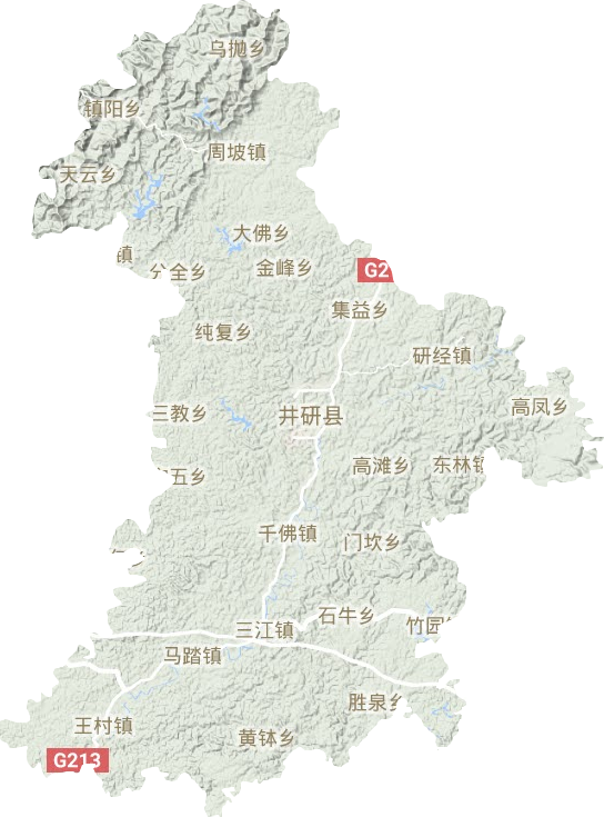井研县地形地图