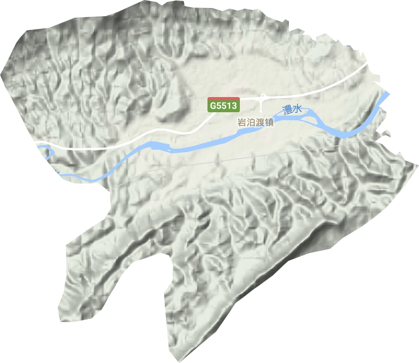 岩泊渡镇地形地图