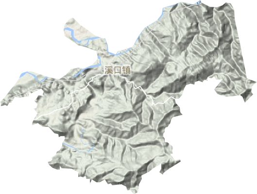 溪口镇地形地图