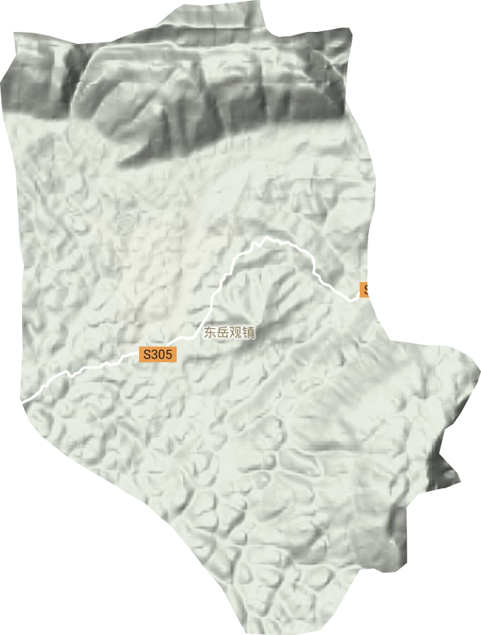 东岳观镇地形地图