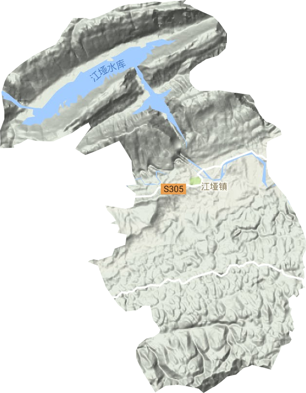 江垭镇地形地图