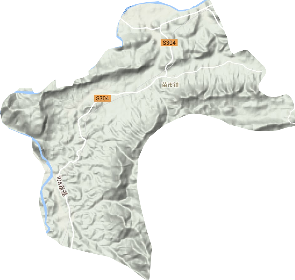 苗市镇地形地图