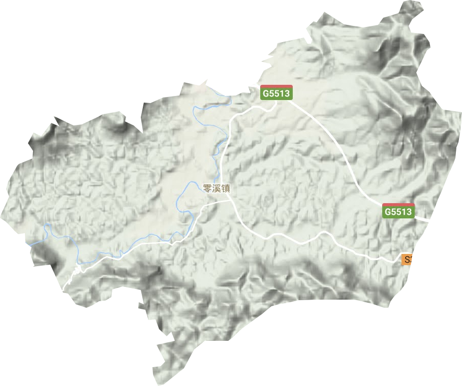 零溪镇地形地图