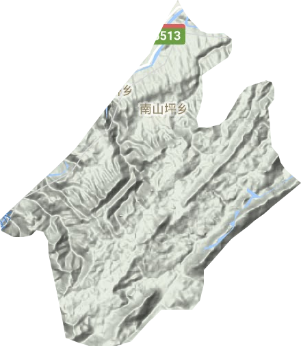 南山坪乡地形地图