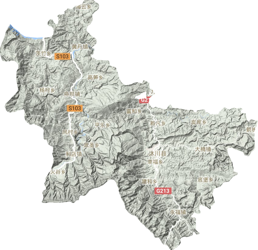 沐川县地形地图