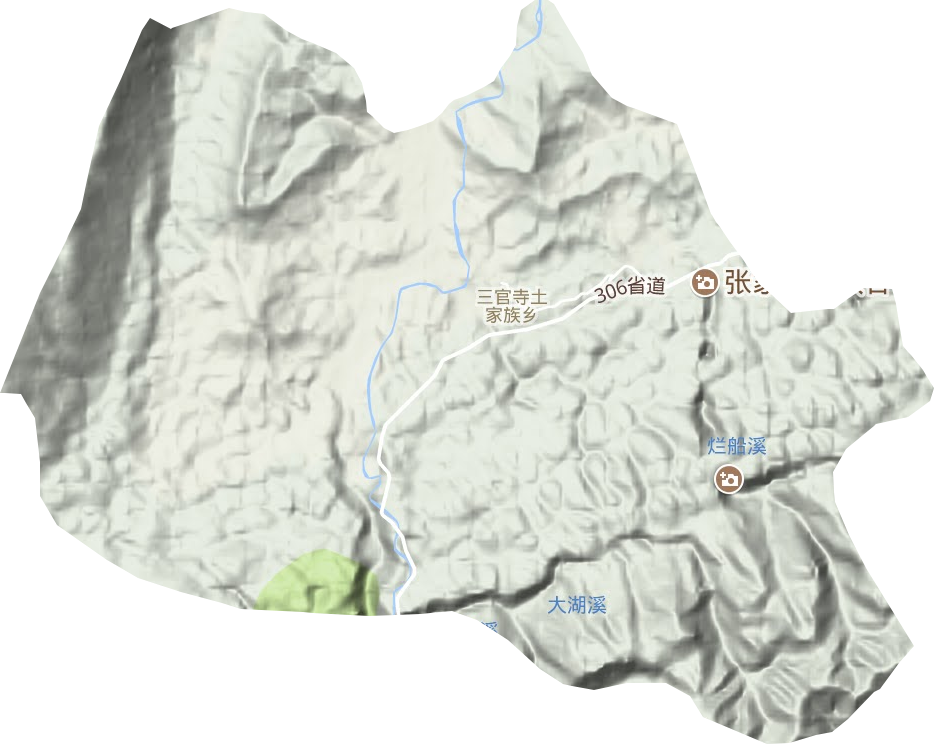 三官寺土家族乡地形地图