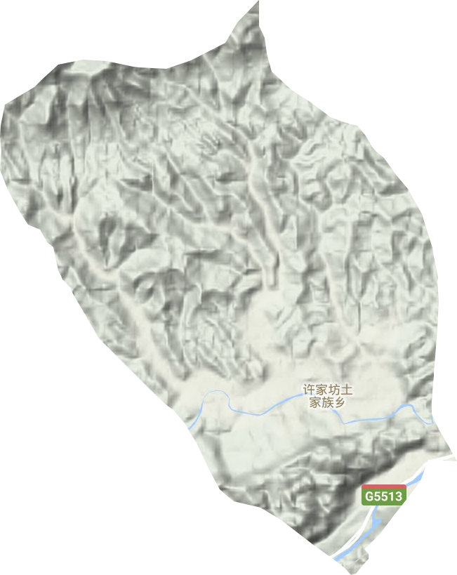 许家坊土家族乡地形地图