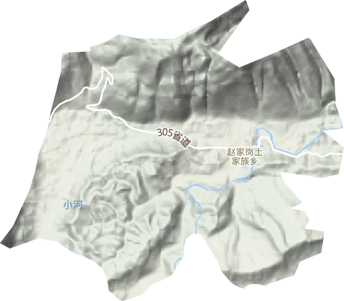 赵家岗土家族乡地形地图