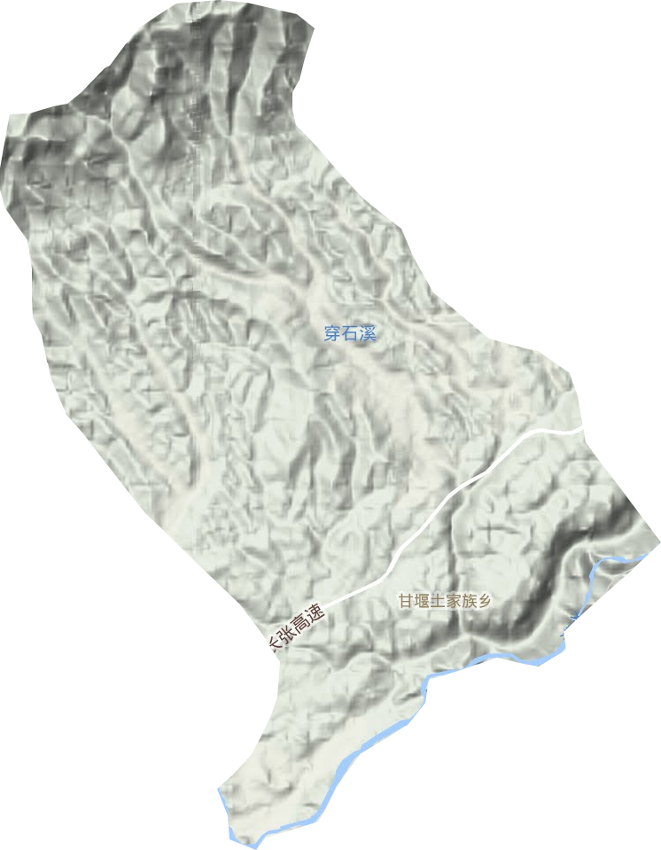 甘堰土家族乡地形地图
