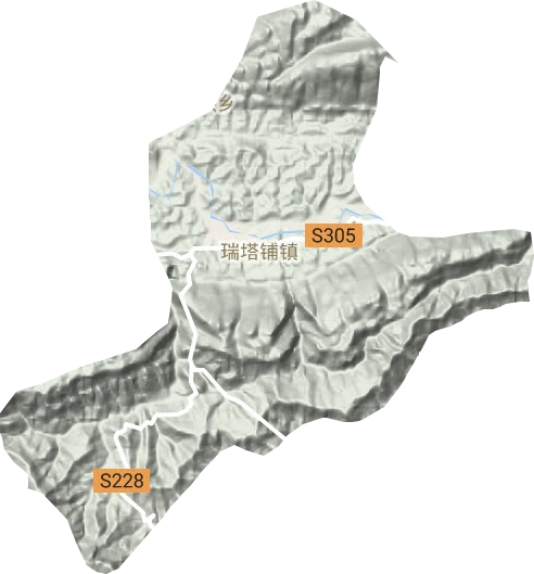 瑞塔铺镇地形地图