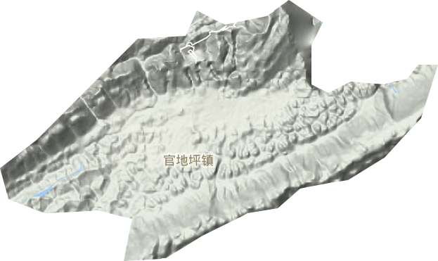 官地坪镇地形地图