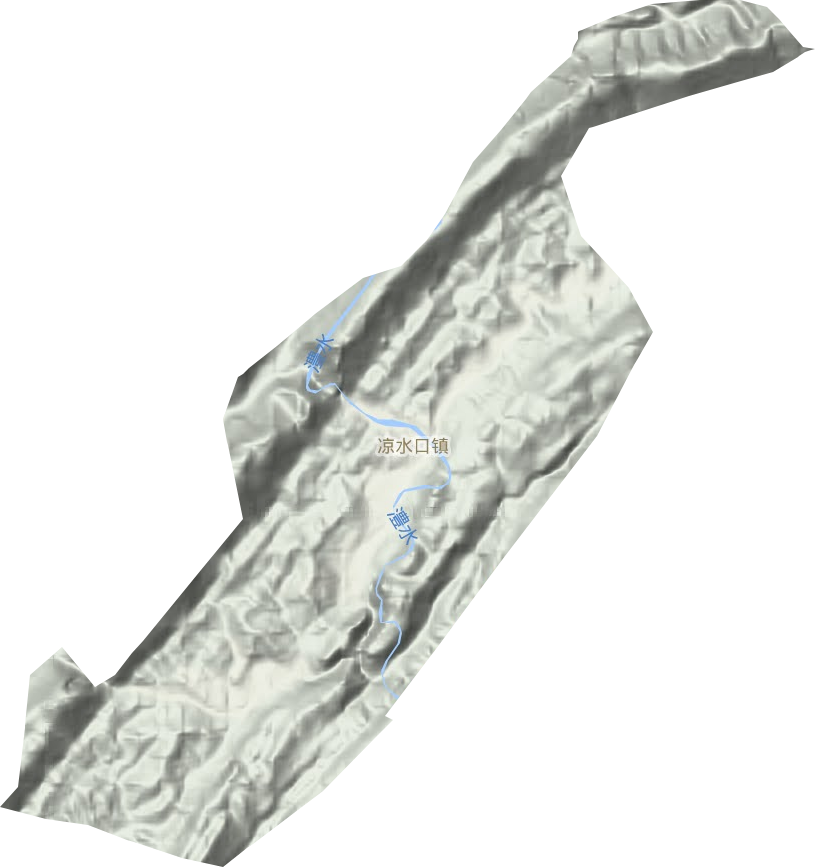 凉水口镇地形地图