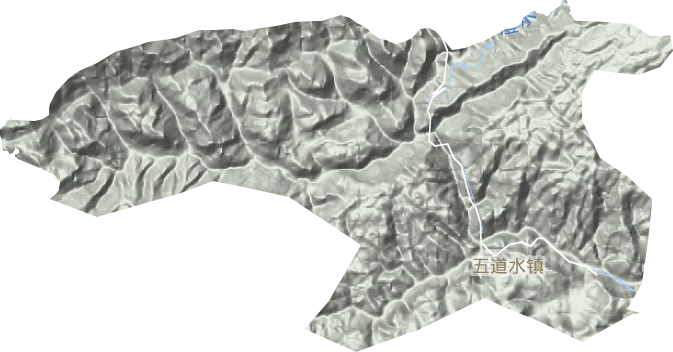 五道水镇地形地图