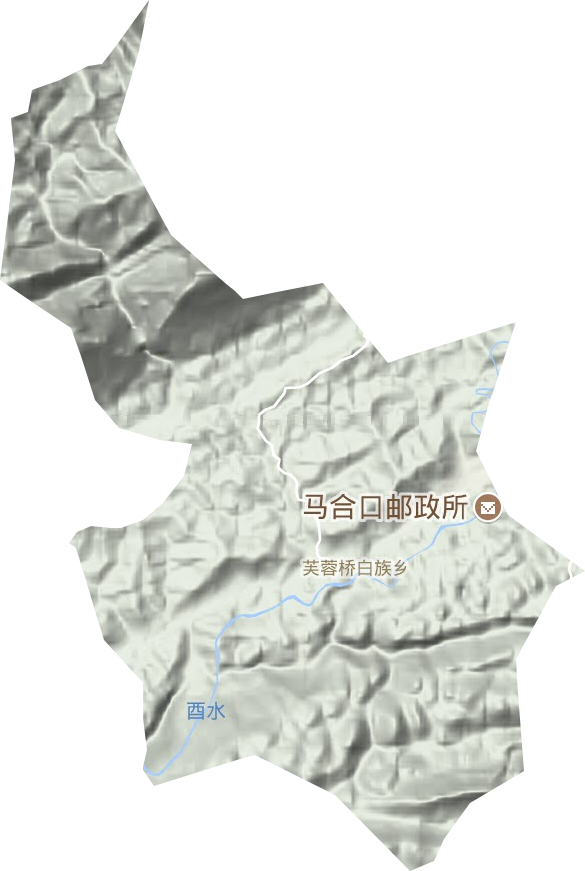 芙蓉桥白族乡地形地图