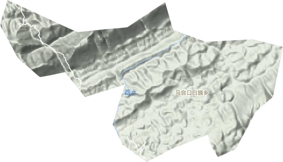 马合口白族乡地形地图