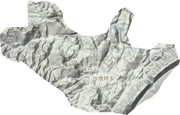 沙塔坪乡地形地图