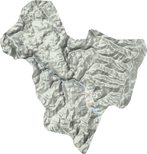 河口乡地形地图