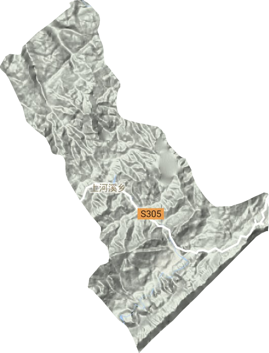上河溪乡地形地图
