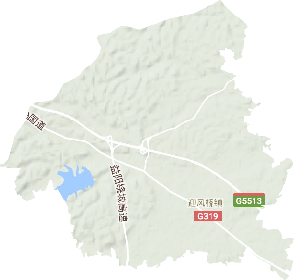 迎风桥镇地形地图