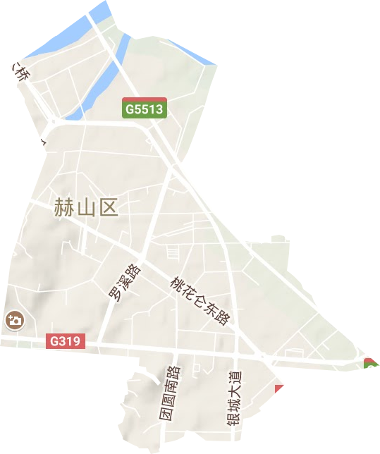 赫山街道地形地图