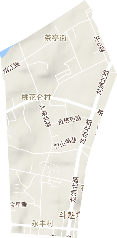 桃花仑街道地形地图
