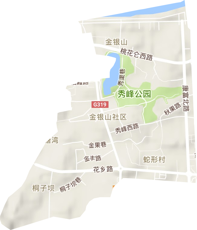 金银山街道地形地图