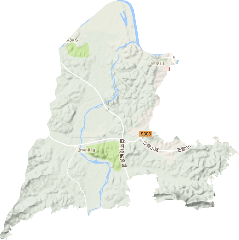 会龙山街道地形地图