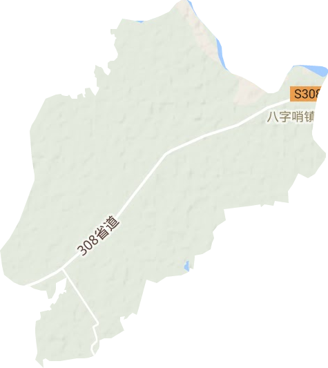 八字哨镇地形地图