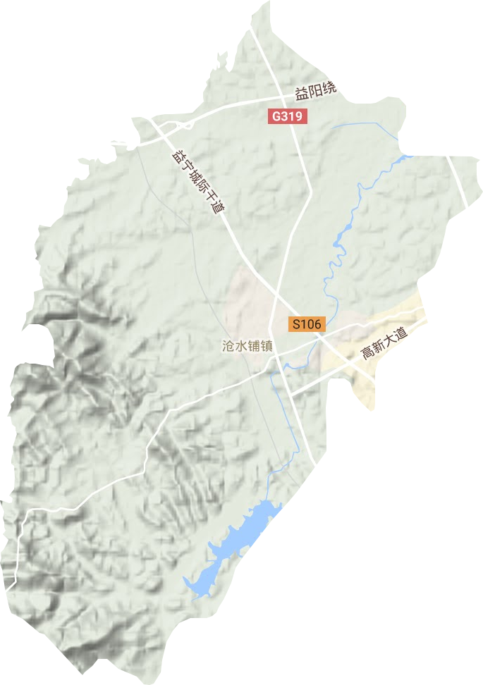 沧水铺镇地形地图