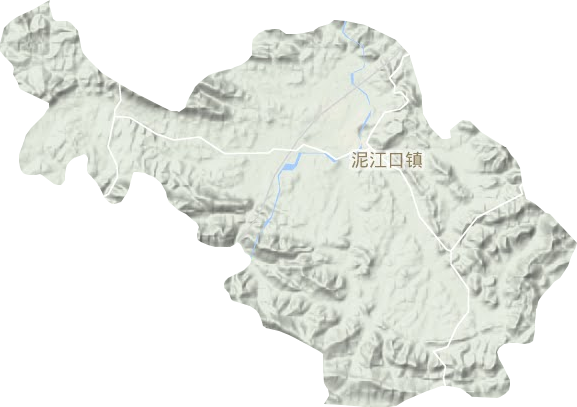 泥江口镇地形地图