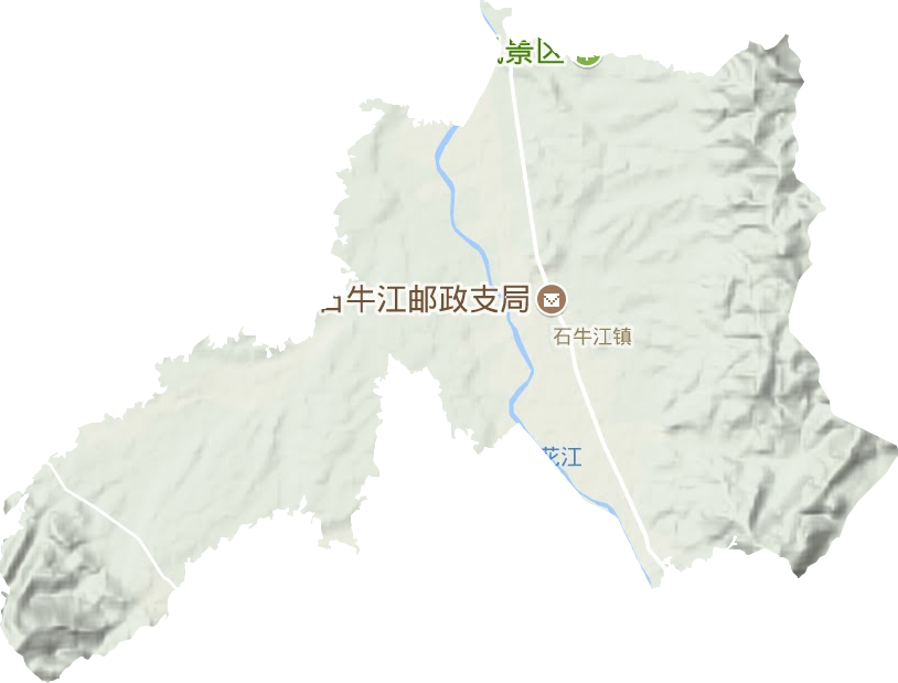 石牛江镇地形地图