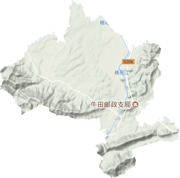 牛田镇地形地图