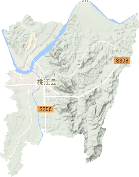 桃花江镇地形地图